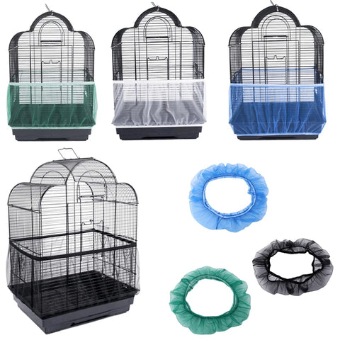 Nylon Mesh Bird Cage Seed Guard Easy Cleaning