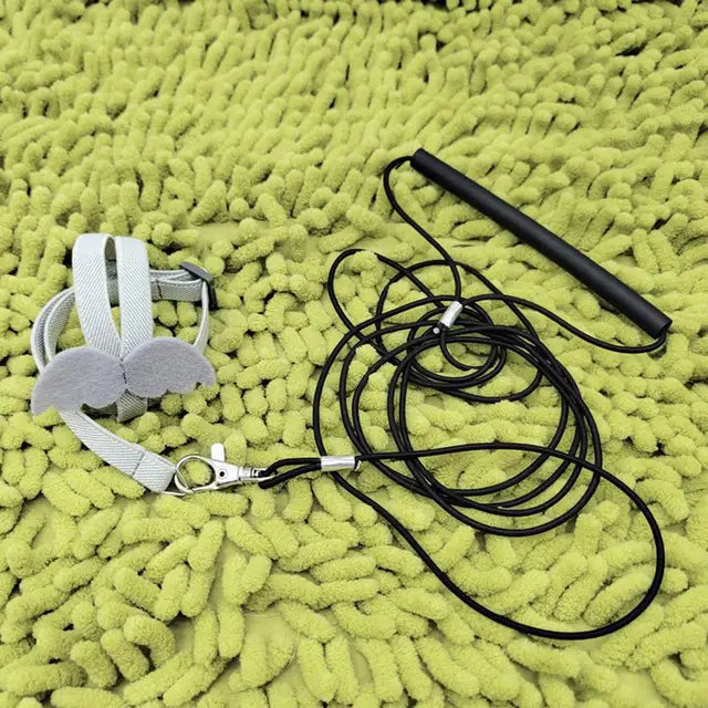 Ultra-Light Parrot Bird Flying Traction Rope Straps Band Adjustable Parrot Harness Outgoing Leash with Comfortable Handle