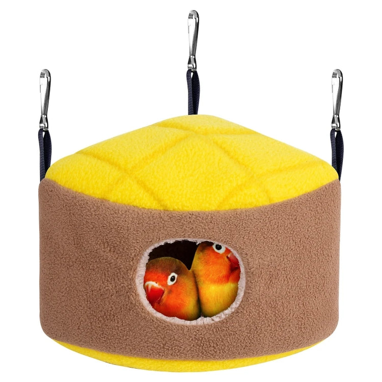 Warm Bird Nest Winter House Snuggle Hut Hanging Hammock Cage Accessories Plush Hideaway for Gerbil Small Parrot Parakeet Cockati