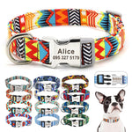 Adjustable Nylon Dog Collar Personalized Dogs Cat ID