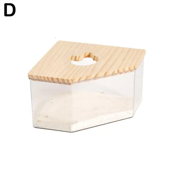 Hamster Bathroom House Sandbox Full Transparent Urine Sand Basin Golden Bear S/L Hamster Bath Toilet Bathroom Supplies
