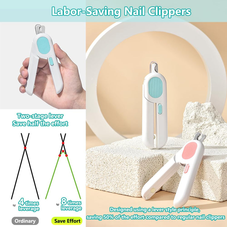 Dog and Cat Nail Clippers, Pet Nail Trimmers with LED Light, and Circular Cut-Hole Cat Paw Cutter Dogs Nail Cutter Avoid Excessive Cutting