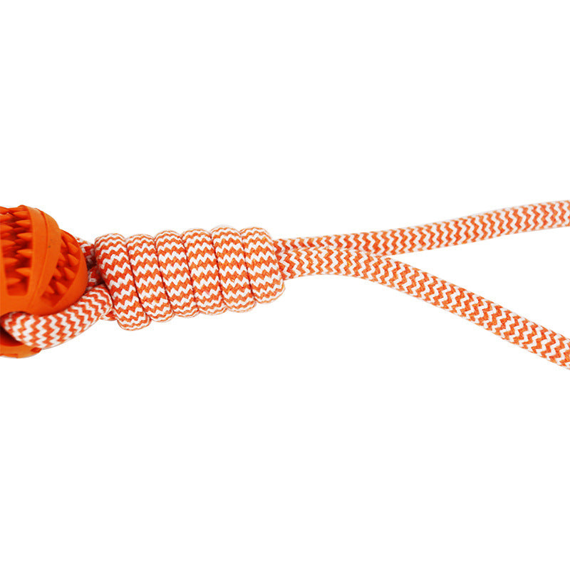 Engage & Clean Bite Resistant Interactive Hemp Rope & Rubber Treat Balls for Dogs Ideal for Chewing and Dental Health