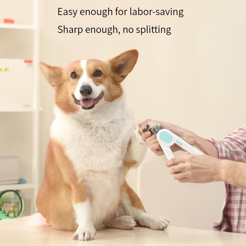 Dog and Cat Nail Clippers, Pet Nail Trimmers with LED Light, and Circular Cut-Hole Cat Paw Cutter Dogs Nail Cutter Avoid Excessive Cutting