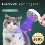 Cat Comb Dog Hair Remover Brush UVC Sterilization Pet Grooming Slicker Needle Comb Cat Sterilization Comb Pet Brush for Shedding and Grooming Self-Cleaning Slicker Brush for Long and Short Hair