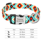 Adjustable Nylon Dog Collar Personalized Dogs Cat ID