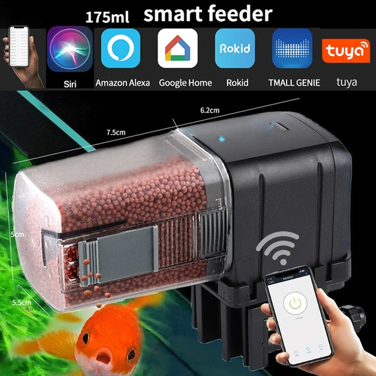 Ilonda New Wi-Fi Automatic Fish Feeder 2Nd Generation Feed Dispenser Long Range Remote Control with Timer Countdown Feeding