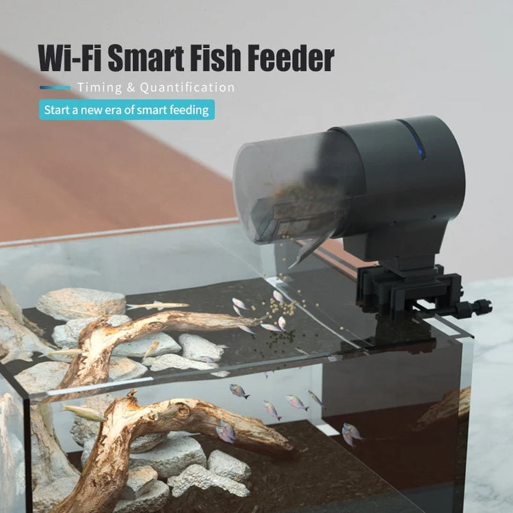 Ilonda New Wi-Fi Automatic Fish Feeder 2Nd Generation Feed Dispenser Long Range Remote Control with Timer Countdown Feeding